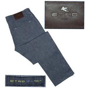 ETRO Via Spartaco 3 contrasting design blue jeans